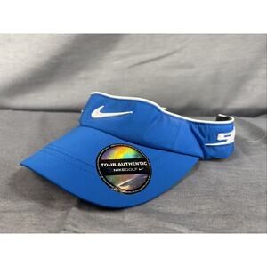 New Nike One Golf SQ Sasquatch Visor Blue White Adjustable Swoosh Logo Hat Cap